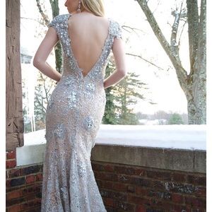 Jovani 77706  silver dress size 2 NWT